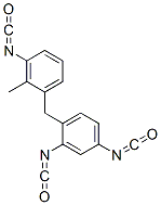 4-[(3-isocyanato-o-tolyl)methyl]-1,3-phenylene diisocyanate Struktur