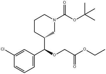 (R)-tert-butyl 3-((R)-(3-chlorophenyl)(2-ethoxy-2-oxoethoxy)Methyl)piperidine-1-carboxylate Struktur