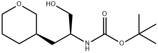 tert-butyl (S)-1-hydroxy-3-((S)-tetrahydro-2H-pyran-3-yl)propan-2-ylcarbamate Struktur