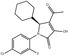 2H-Pyrrol-2-one, 4-acetyl-1-(4-chloro-2-fluorophenyl)-5-cyclohexyl-1,5-dihydro-3-hydroxy-, (5S)- Struktur