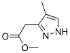 1H-Pyrazole-3-acetic  acid,  4-methyl-,  methyl  ester Struktur