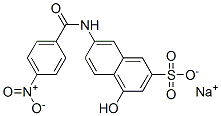 sodium 4-hydroxy-7-[(4-nitrobenzoyl)amino]naphthalene-2-sulphonate Struktur