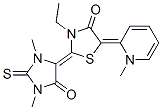 2-(1,3-dimethyl-5-oxo-2-thioxoimidazolidin-4-ylidene)-3-ethyl-5-(1-methyl-(1H)-pyridin-2-ylidene)thiazolidin-4-one Struktur