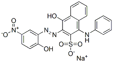 sodium 4-hydroxy-3-[(2-hydroxy-5-nitrophenyl)azo](phenylamino)naphthalene-2-sulphonate Struktur