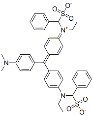 hydrogen [4-[[4-(dimethylamino)phenyl][4-[ethyl(sulphonatobenzyl)amino]phenyl]methylene]cyclohexa-2,5-dien-1-ylidene](ethyl)(sulphonatobenzyl)ammonium Struktur