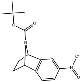 RAC-6-NITRO-1,2,3,4-TETRAHYDRO-1,4-EPIAZANO-NAPHTHALENE-9-CARBOXYLIC ACID TERT-BUTYL ESTER Struktur