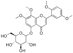 5-Hydroxy-7,8,2',5'-
tetraMethoxyflavone 5-O-glucoside Struktur