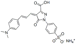 ammonium hydrogen 4-[3-[4-(dimethylamino)phenyl]allylidene]-4,5-dihydro-5-oxo-1-(4-sulphonatophenyl)-1H-pyrazole-3-carboxylate Struktur