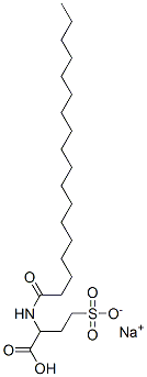 sodium hydrogen 2-[(1-oxooctadecyl)amino]-4-sulphonatobutyrate Struktur