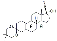 3,3-[(2,2-dimethylpropane-1,3-diyl)bis(oxy)]-17alpha-hydroxyestr-5(10)-ene-17-carbonitrile Struktur