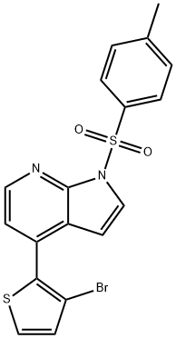 4-(3-Bromo-thiophen-2-yl)-1-(toluene-4-sulfonyl)-1H-indole Struktur