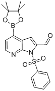 1H-PYRROLO[2,3-B]PYRIDINE-2-CARBOXALDEHYDE, 1-(PHENYLSULFONYL)-4-(4,4,5,5-TETRAMETHYL-1,3,2-DIOXABOROLAN-2-YL)- Struktur