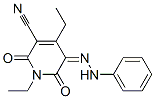 3-Pyridinecarbonitrile,  1,4-diethyl-1,2,5,6-tetrahydro-2,6-dioxo-5-(2-phenylhydrazinylidene)- Struktur