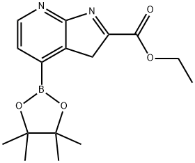 3H-PYRROLO[2,3-B]PYRIDINE-2-CARBOXYLIC ACID, 4-(4,4,5,5-TETRAMETHYL-1,3,2-DIOXABOROLAN-2-YL)-, ETHYL ESTER Struktur