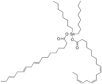 bis(octadeca-9(Z),12(Z),15(Z)-trienoyloxy)dioctylstannane  Struktur