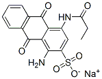 sodium 1-amino-9,10-dihydro-9,10-dioxo-4-[(1-oxopropyl)amino]anthracene-2-sulphonate Struktur