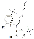 2,2'-[3-(butylthio)propylidene]bis[4-(tert-butyl)-o-cresol] Struktur