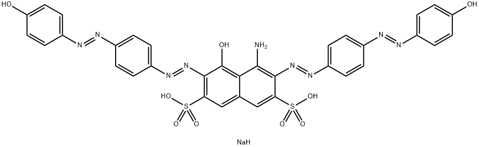 disodium 4-amino-5-hydroxy-3,6-bis[[4-[(4-hydroxyphenyl)azo]phenyl]azo]naphthalene-2,7-disulphonate Struktur