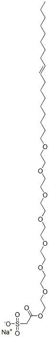 sodium 2-[(3,6,9,12,15,18,21-heptaoxanonatriacont-30-enyl)oxy]-2-oxoethane-1-sulphonate Struktur