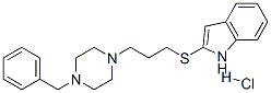 2-[[3-[4-(benzyl)-1-piperazinyl]propyl]thio]-1H-indole monohydrochloride Struktur