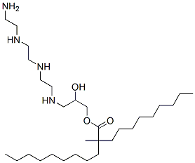 3-[[2-[[2-[(2-aminoethyl)amino]ethyl]amino]ethyl]amino]-2-hydroxypropyl 2-methyl-2-nonylundecanoate Struktur