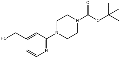 tert-butyl 4-[4-(hydroxymethyl)pyrid-2-yl]piperazine-1-carboxylate Struktur