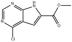 4-Chloro-7H-pyrrolo[2,3-d]pyrimidine-6-carboxylic acid methyl ester Struktur