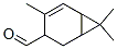 4,7,7-trimethylbicyclo[4.1.0]hept-4-ene-3-carbaldehyde Struktur