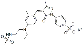 4-[4-[[4-[Ethyl[2-[(methylsulfonyl)amino]ethyl]amino]-2-methylphenyl]methylene]-4,5-dihydro-3-methyl-5-oxo-1H-pyrazol-1-yl]benzenesulfonic acid potassium salt Struktur