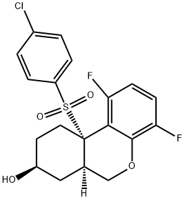 (6aR,8S,10aS)-10a-(4-chlorophenylsulfonyl)-1,4-difluoro-6a,7,8,9,10,10a-hexahydro-6H-benzo[c]chroMen-8-ol Struktur