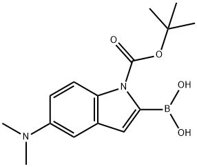 1H-Indole-1-carboxylic acid, 2-borono-5-(dimethylamino)-, 1-(1,1-dimethylethyl) ester Struktur