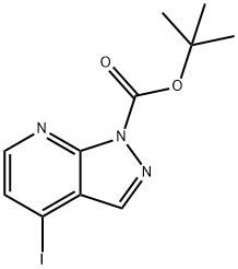 1H-Pyrazolo[3,4-b]pyridine-1-carboxylic acid, 4-iodo-, 1,1-diMethylethyl ester Struktur