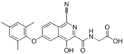 Glycine,  N-[[1-cyano-4-hydroxy-6-(2,4,6-trimethylphenoxy)-3-isoquinolinyl]carbonyl]- Struktur