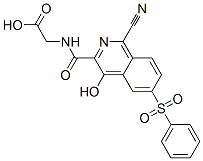 Glycine,  N-[[1-cyano-4-hydroxy-6-(phenylsulfonyl)-3-isoquinolinyl]carbonyl]- Struktur