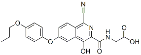 Glycine,  N-[[1-cyano-4-hydroxy-6-(4-propoxyphenoxy)-3-isoquinolinyl]carbonyl]- Struktur