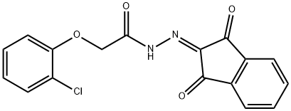 2-(2-chlorophenoxy)-N'-(1,3-dioxo-1,3-dihydro-2H-inden-2-yliden)acetohydrazide Struktur