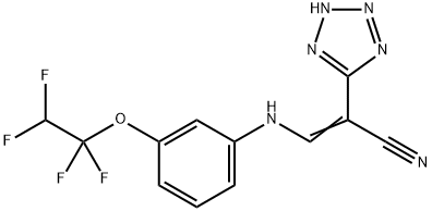 (Z)-2-(1H-1,2,3,4-tetraazol-5-yl)-3-[3-(1,1,2,2-tetrafluoroethoxy)anilino]-2-propenenitrile Struktur