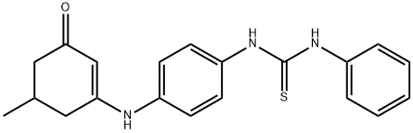 N-{4-[(5-methyl-3-oxo-1-cyclohexenyl)amino]phenyl}-N'-phenylthiourea Struktur