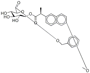 (S)-Naproxen Acyl-β-D-glucuronide Benzyl Ester Struktur