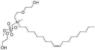 bis[2-(2-hydroxyethoxy)ethyl]methyloleylammonium methyl sulphate Struktur