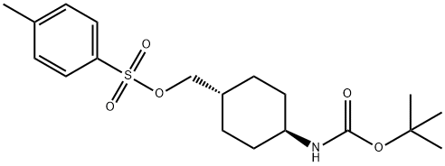 Carbamic acid, N-[trans-4-[[[(4-methylphenyl)sulfonyl]-oxy]methyl]cyclohexyl]-, 1,1-dimethylet Struktur