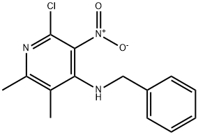 4-Pyridinamine,2-chloro-5,6-dimethyl-3-nitro-N-(phenylmethyl)- Struktur