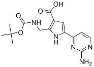 1H-Pyrrole-3-carboxylic  acid,  5-(2-amino-4-pyrimidinyl)-2-[[[(1,1-dimethylethoxy)carbonyl]amino]methyl]- Struktur