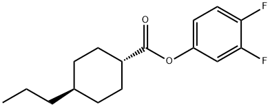 TRANS-3,4-DIFLUOROPHENYL 4-PROPYLCYCLOHEXANECARBOXYLATE Struktur