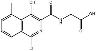 Glycine,  N-[(1-chloro-4-hydroxy-5-methyl-3-isoquinolinyl)carbonyl]- Struktur