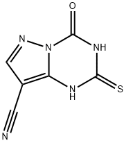 4-hydroxy-2-sulfanylpyrazolo[1,5-a][1,3,5]triazine-8-carbonitrile Struktur