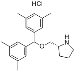 (R)-2-[Bis(3,5-dimethylphenyl)methoxymethyl)pyrrolidine  hydrochloride Struktur