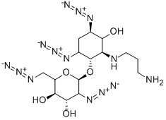 5-[(3-AMINOPROPYL)AMINO]-1,3-DIAZIDO-1,2,3,5-TETRADEOXY-4-O-(2,6-DIAZIDO-2,6-DIDEOXY-D-GLUCOPYRANOSYL)-D-MYO-INOSITOL Struktur