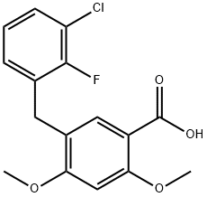 5-(3-chloro-2-fluorobenzyl)-2,4-diMethoxybenzoic acid Struktur