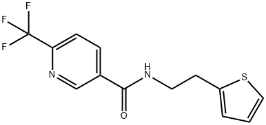 3-PYRIDINECARBOXAMIDE, N-[2-(2-THIENYL)ETHYL]-6-(TRIFLUOROMETHYL)- Struktur